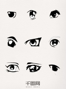 手绘卡通眼睛装饰图案