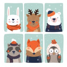 六件美丽卡通动物冬装
