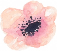 少女花卉卡通水彩透明素材