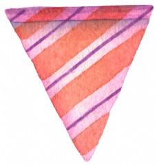 饰角素材三角形条纹挂饰卡通水彩透明素材