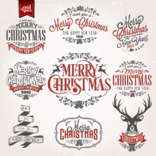 字体设计2018圣诞节字体元素设计