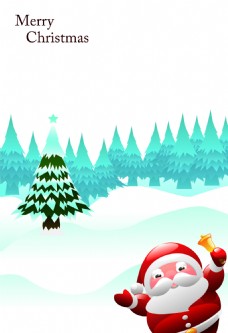 快乐老人快乐圣诞老人森林积雪海报背景素材
