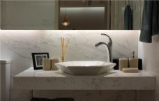 现代室内现代婉约卫生间白色瓷砖洗手台室内装修图