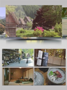 日本风情2K日本白川乡人文风情建筑旅游宣传片