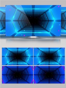 高科技蓝色科技六边形通道高清视频素材