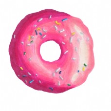 抠图专用粉色甜甜圈卡通透明素材