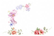 手绘水墨花朵元素