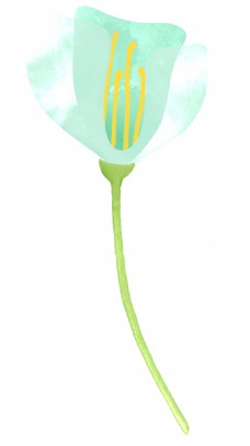 清新幽香花朵卡通水彩透明素材