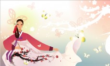牡丹朝鲜族女性
