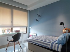 海洋清新客厅浅蓝色背景墙卧室室内装修图