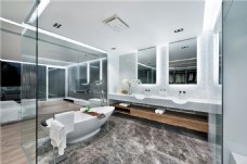 现代室内现代时尚卫生间瓷砖地板室内装修效果图