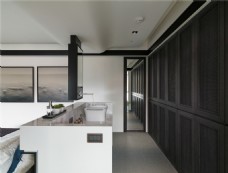 现代客厅白色瓷砖洗手台室内装修效果图