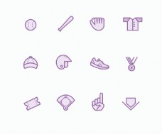 12款棒球紫色图标icon