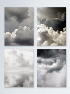 大自然阴天灰云天空背景图