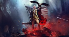 第一美国首任总统华盛顿独立战争手绘