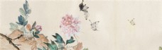 中国风彩绘花鸟海报背景