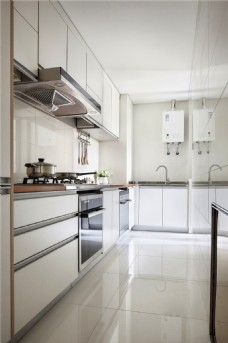 简约时尚厨房白色橱柜装修效果图