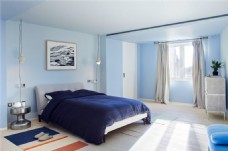 床、柜现代清新卧室银色床头柜室内装修效果图