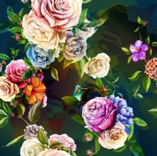 淘宝海报手绘花卉植物鲜花花朵花