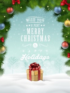 欢乐圣诞礼物海报背景素材