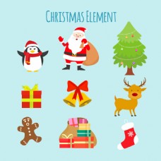 9种卡通圣诞节日装饰元素