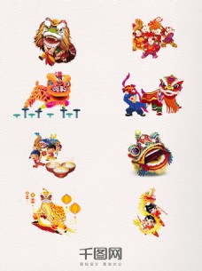 喜庆节日传统中国风舞龙舞狮