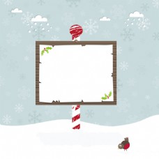 矢量卡通雪景圣诞节背景素材