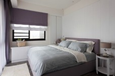 现代简约卧室白色地毯室内装修效果图