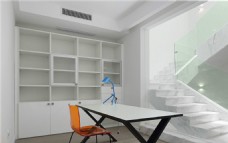 现代室内现代时尚客厅白色楼梯室内装修效果图