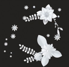 白色花白色折纸花朵