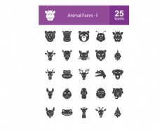 动物的脸25款动物脸的图标