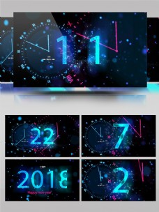 2018年最新新年元旦跨年倒计时视频ae模板