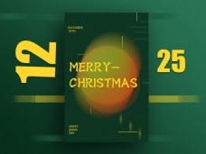 绿色圣诞节节日海报