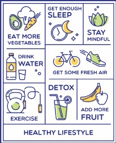 健康的生活方式的图标