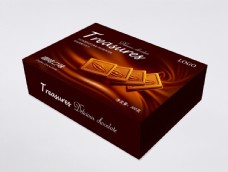 休闲食品巧克力礼盒包装平面图