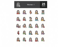 25款生活女人图标