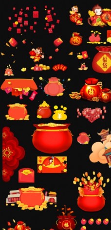 年货节春节新年装饰福袋红包