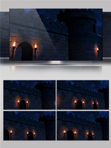 灯光古城墙高清视频素材