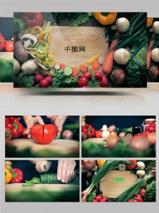文字模板厨房蔬菜文字标题动画展示宣传推广促销视频模板