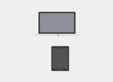 几何灰色苹果笔记本平板免抠元素