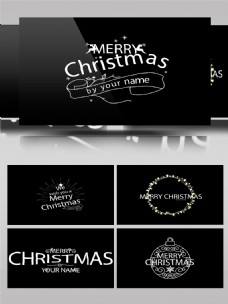 文字模板圣诞节文字标题动画展示ae模板