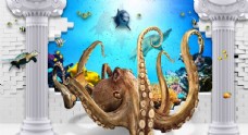 章鱼水族馆3D背景