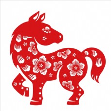 中华文化生肖剪纸马