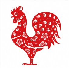 中华文化生肖剪纸鸡
