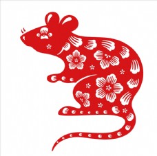 中华文化生肖剪纸鼠